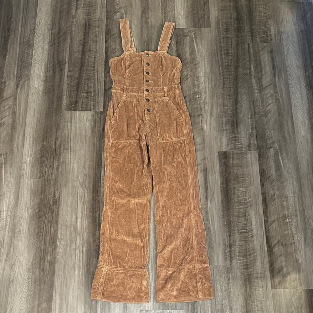 Aerie Corduroy Kick Flare Overalls - XS